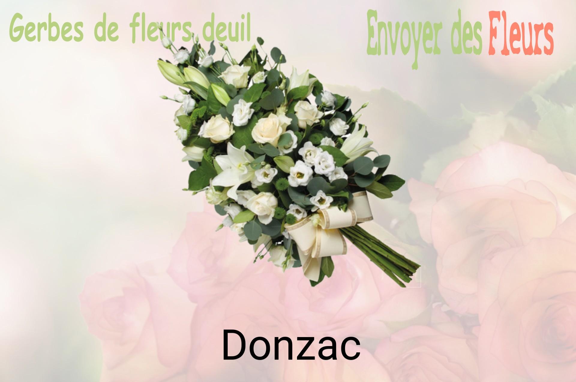 Gerbe de fleurs de deuil livrée à Donzac
